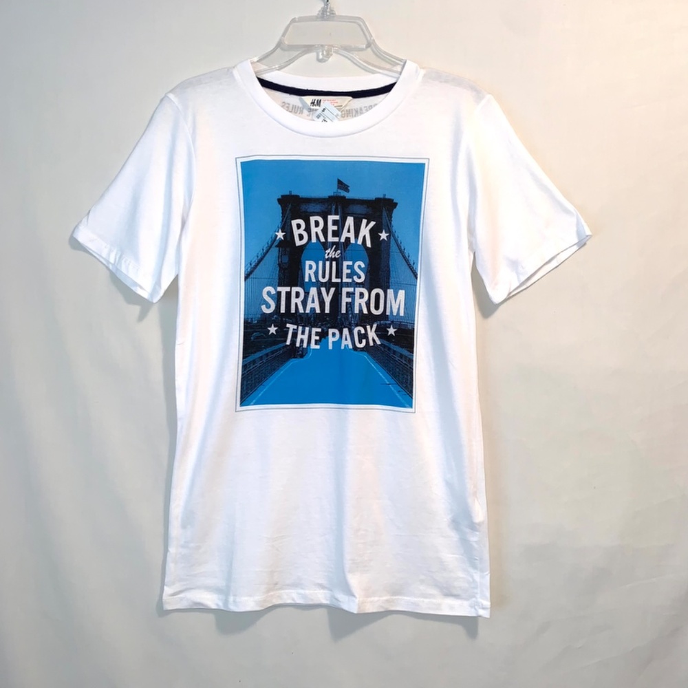 H&M Boys "Break the Rules," T-Shirt Size 14/16